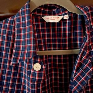 Derek Rose (London) Mens XL 100% cotton Pajamas plaid (blue)